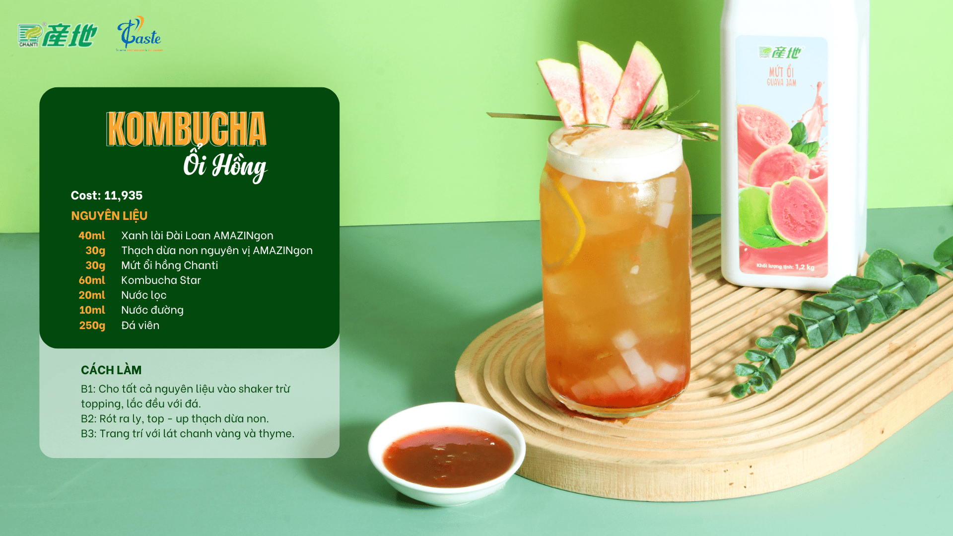 KOMBUCHA ỔI HỒNG