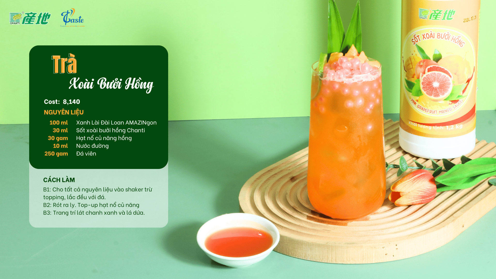 TRÀ XOÀI BƯỞI HỒNG