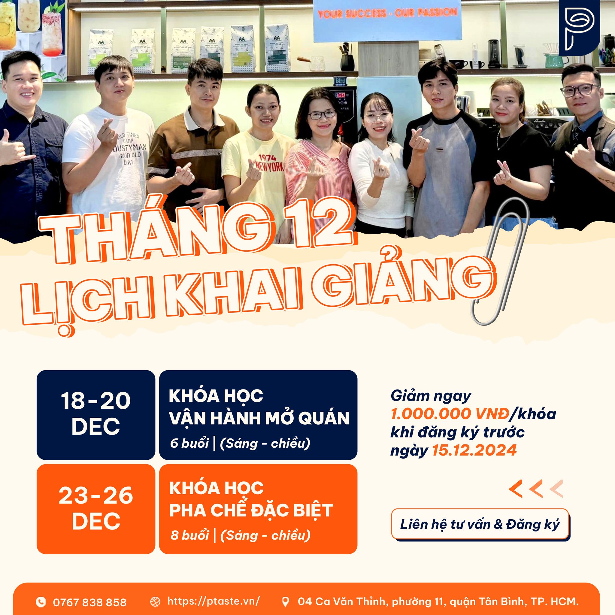 P-Taste Academy Chiêu Sinh Học Viên Cho Khóa Học Cuối Năm