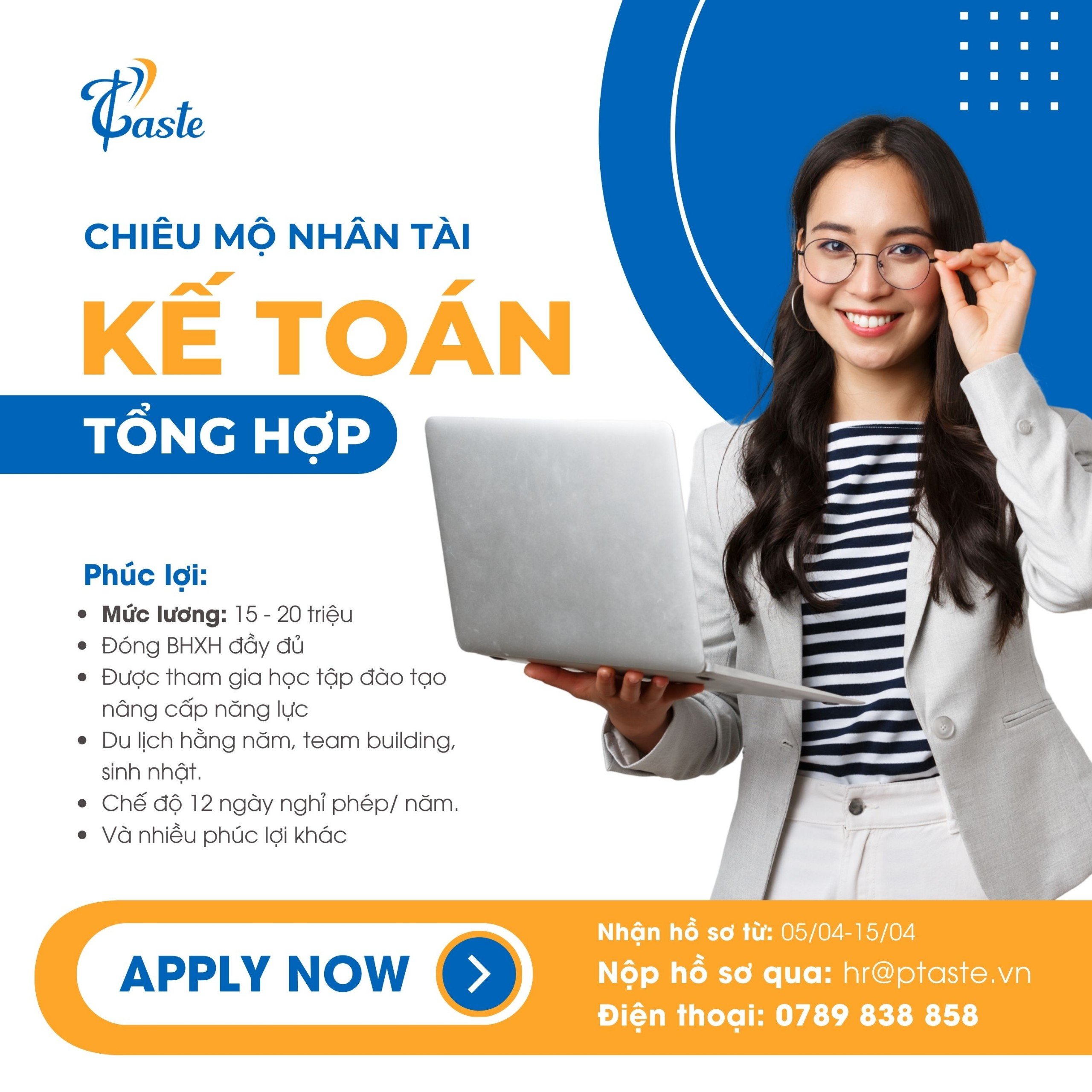 TUYỂN DỤNG VỊ TRÍ KẾ TOÁN TỔNG HỢP