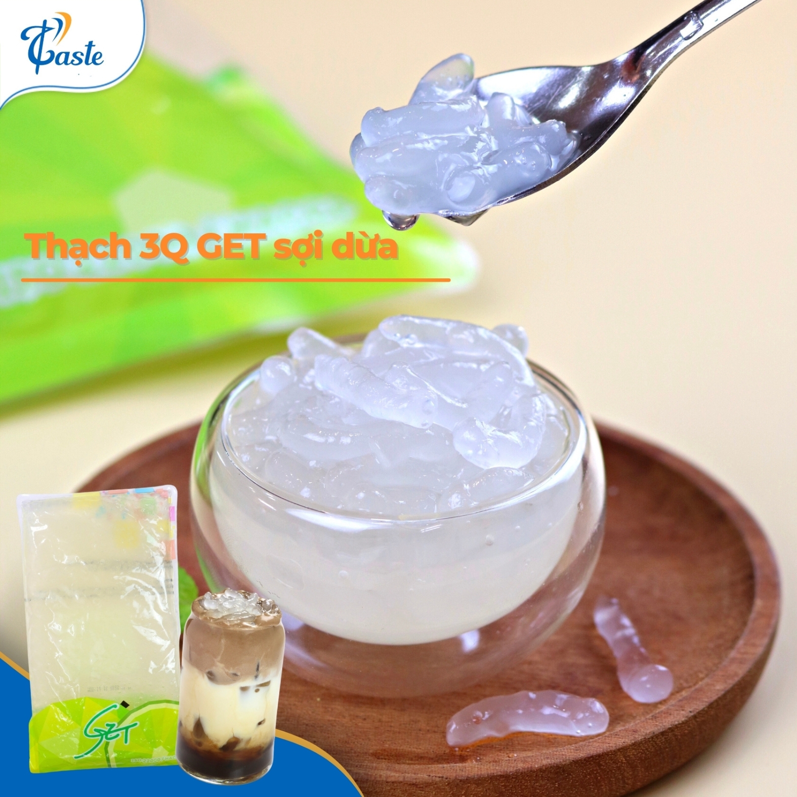 THẠCH SỢI TRÂN CHÂU 3Q SỢI DỪA - HIỆU GET