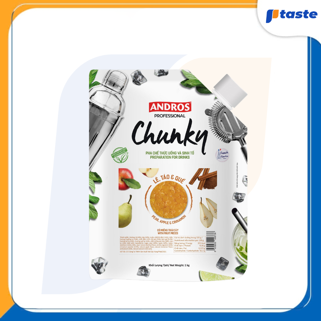 MỨT LÊ, TÁO & QUẾ ANDROS CHUNKY 1KG