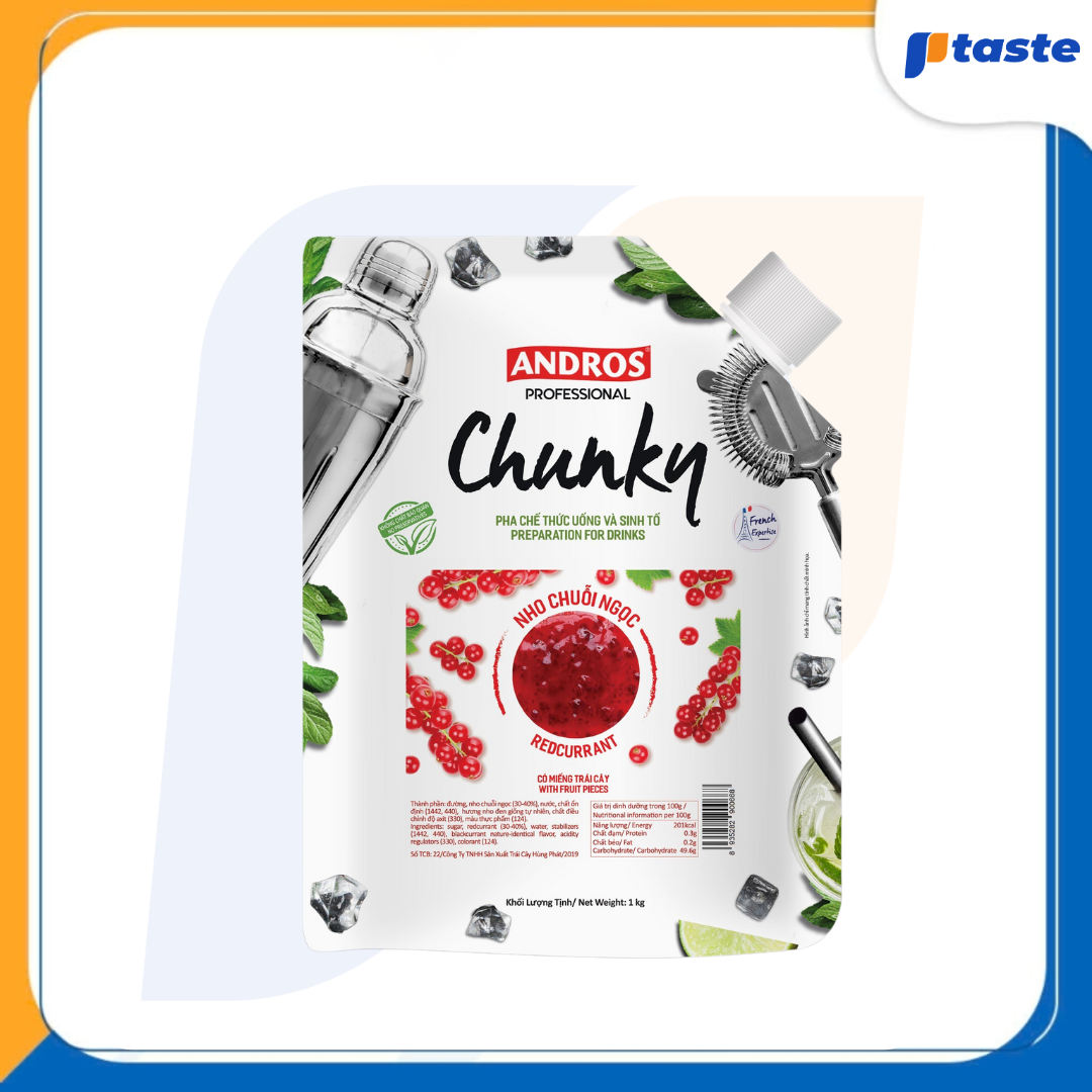 MỨT NHO CHUỖI NGỌC ANDROS CHUNKY 1KG