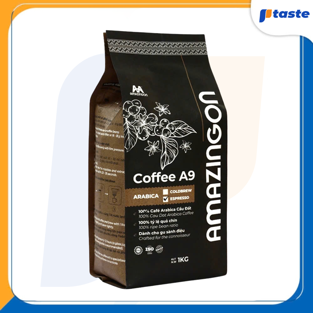 COFFEE A9 ARABICA CẦU ĐẤT - ESPRESSO (CAFE HẠT AMAZINGON - 100% ARABICA)
