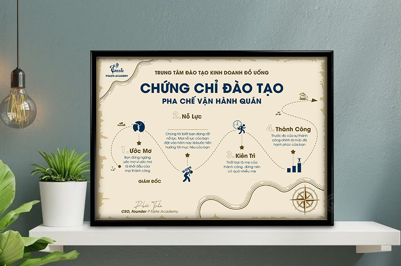 Chứng chỉ khoá học pha chế vận hành quán